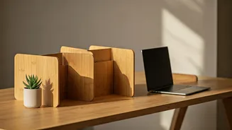 Create Minimalist Office Vibes Mixing Modular Bamboo Desk Dividers