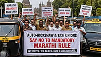 Auto-Rickshaw And Taxi Unions Threaten Statewide Protests From May 4 Over Mandatory Marathi Rule; Set April 28 Deadline For Rollback
