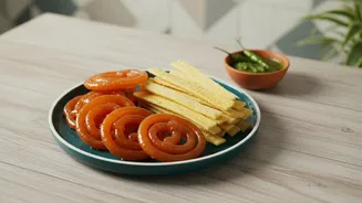 The Jalebi-Fafda Combo Balances Sweetness, Salt and Crunch