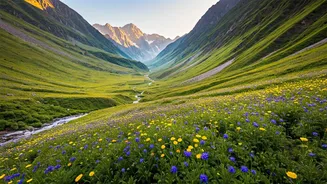 Valley Of Flowers Opening Captured Beautifully Via Drone Media