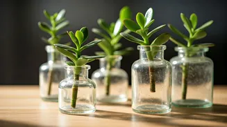 Jade Cuttings In Recycled Apothecary Bottles Style Your Desktop