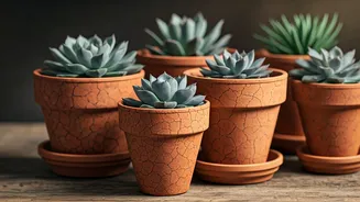 Charming Weathered Clay Pots Capture Aesthetic Minimalist Succulent Trends