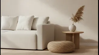 White Brightens Beige, but Texture Keeps the Combination From Feeling Bare