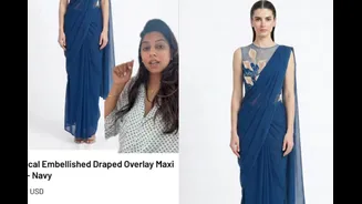 American Brand Sells Saree As ‘Embellished Draped Overlay Maxi Dress’; Gets Called Out: ‘Are We Joking Here?’