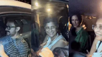 Aamir Khan spotted with ex-wife Kran Rao, girlfriend Gauri Spratt in car – Watch viral video