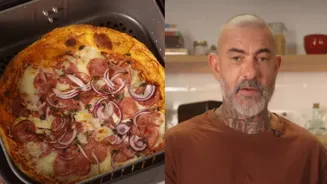Pizza na airfryer feita em 10 minutos, do chef Henrique Fogaça