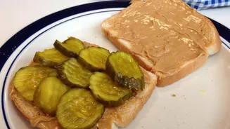 Take your toast to another level with peanut butter-pickles