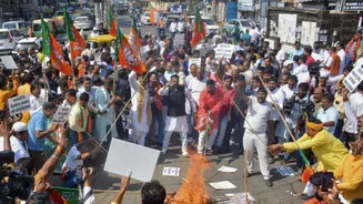 BJP protests demanding Kharge's apology over Modi remark