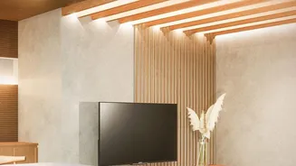 Natural Finishes And Layered Lighting Are Refreshing Indian Living Room Interiors