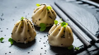 Plan For A Rainy-Evening Snack Spread Around Steamed And Griddled Foods And Fresh Elements And Texture