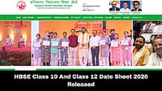 HBSE Time Table 2026: Class 10 And 12 Datesheet Out At bseh.org.in; Check Full Schedule Here