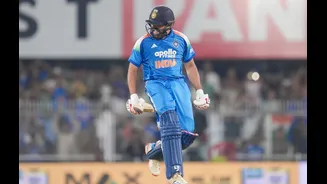 Rohit Sharma smashes 35th ODI hundred, celebrates in delight