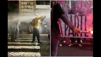 Italy Unrest: Water Cannons, Tear Gas Fired As Rome Protests Turn Violent; Security Up Across Cities