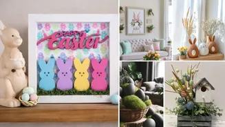 Easter home decor art ideas that elevate spring styling with creative bunny crafts, egg wreaths