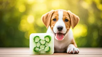 Calm Stressed Summer Puppies Via Healthy Frozen Cucumber Puzzles