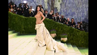 Kylie Jenner dá show de breguice com “manta de alta-costura” no Met Gala