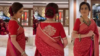 Red Banarasi saree with symbolic blouse worn by Nita Ambani celebrates Indian legacy