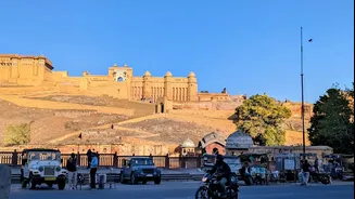 Rajasthan experiences mild weather with clear skies and moderate temperatures