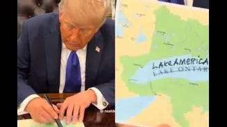 ‘Lake Ontario, That’s Gone’: Trump Crosses Out Name, Writes ‘Lake America’ With Marker | Watch