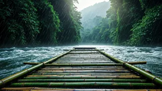 Monsoon Waters Make Bamboo Rafting More Exciting Than Ever