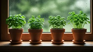 The Mini Garden: 4 Kitchen Herbs Made For Rain