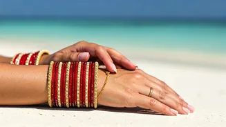 Maldives Honeymoon Magic: Bride's Chooda & Mangalsutra Steal the Show