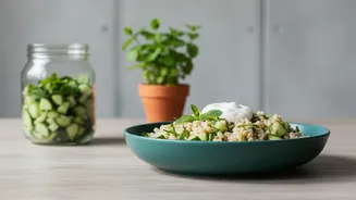 A Savoury Barley Jar Can Use Cucumber, Herbs and Yoghurt