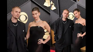 Justin and Hailey Bieber Make A Striking Statement In Coordinated Black At The 2026 Grammys