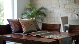 Upcycling Old Fabric Drapes And Sarees Create Stunning Festive Cushion Covers And Runners