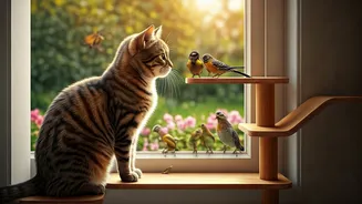 Cat Parents Build Multi Level Window Perches For Safe Birdwatching