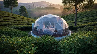 These Beautiful Tea Garden Glamping Structures Offer Peak Romance