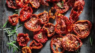 Our new go-to breakfast: Sun-dried tomato salad