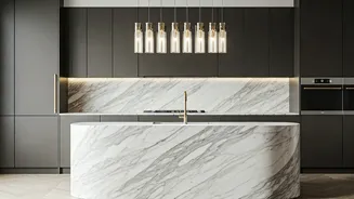 Rounded Kitchen Islands Become Integral Core Of High End Entertaining