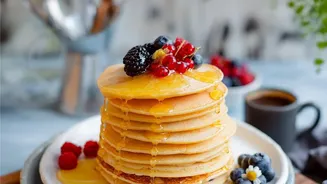 Peach And Buckwheat Bring Peach Flavour To Homemade Buckwheat Pancakes