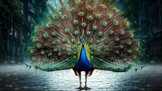 Peacocks Give Mumbai's Rain A Fairytale Twist