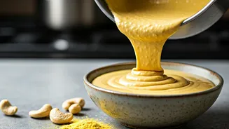 Whip Cashew Cream With Nutritional Yeast For Vegan Cheese Sauce