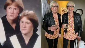 Gêmeas idênticas surpreendem ao usar roupas iguais há 68 anos: “Até os pijamas”