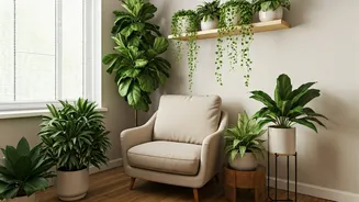 Rental Decor Upgraded via Cozy Reading Alcoves Packed With Greens