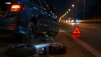 Flat Tyre At Night? Safety Steps, Tools And Quick Fix Guide