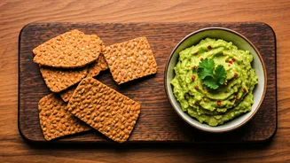 Spiced Ragi Crackers Plus Avocado Mash Equals Perfect Snack