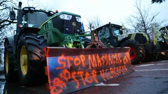 Watch: French farmers drive tractors into Paris to protest EU–Mercosur trade deal