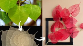 How to make wall hangings with dried leaves
