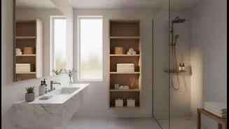 A Small Bathroom Feels Better When Every Object Has A Place