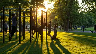 Group Calisthenics Jams Create Vibrant Public Park Weekend Communities