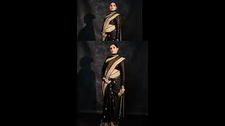 Sonam Kapoor Shows Off Her Bare Baby Bump In Black Banarasi Saree At Nita Ambani's Mumbai Event