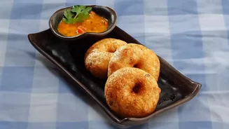 Four Popular Vada Meals from Western and Southern India with Local Accompaniments