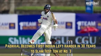 Devdutt Padikkal Becomes First Indian Left-Hander Since Sourav Ganguly to Slam Test Ton at No. 3
