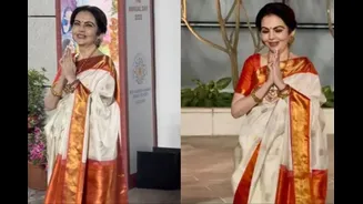 Nita Ambani Revisits Old-World Grace In Ivory Silk Saree And Traditional Jewellery