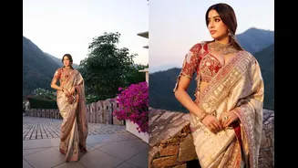 Janhvi Kapoor Dazzles In A Golden Manish Malhotra Lehenga At Deeya Shroff’s Udaipur Wedding