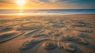 Tourists Flock To Coastal Beaches For Giant Monsoon Sand Art